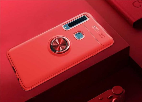 Samsung Galaxy A9 2018 Kılıf Ravel Yüzüklü Magnetic Standlı Silikon Kapak - 3