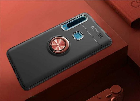 Samsung Galaxy A9 2018 Kılıf Ravel Yüzüklü Magnetic Standlı Silikon Kapak - 6