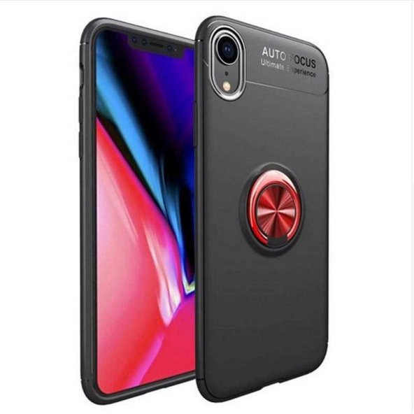 Apple iPhone XR 6.1 Kılıf Ravel Yüzüklü Magnetic Standlı Silikon Kapak - 5
