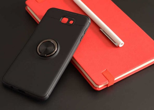 Samsung Galaxy J7 Prime Kılıf Ravel Yüzüklü Magnetic Standlı Silikon Kapak - 2