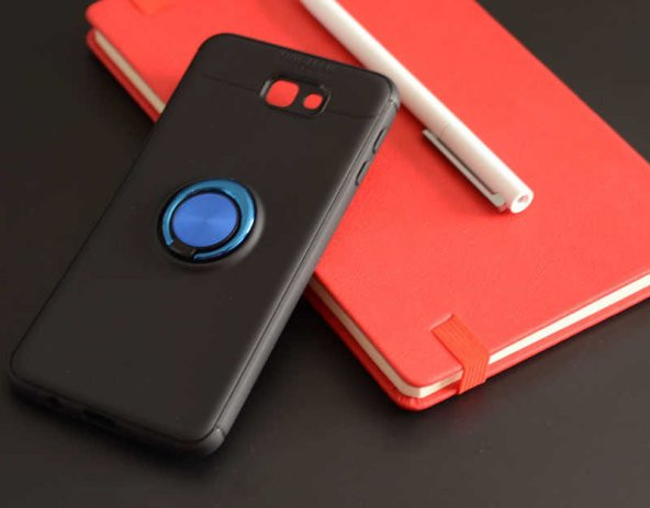 Samsung Galaxy J7 Prime Kılıf Ravel Yüzüklü Magnetic Standlı Silikon Kapak - 7