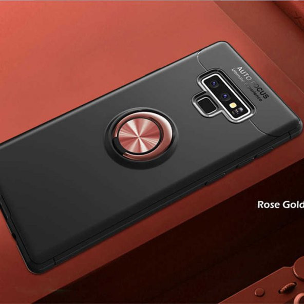 Samsung Galaxy Note 9 Kılıf Ravel Yüzüklü Magnetic Standlı Silikon Kapak - 6