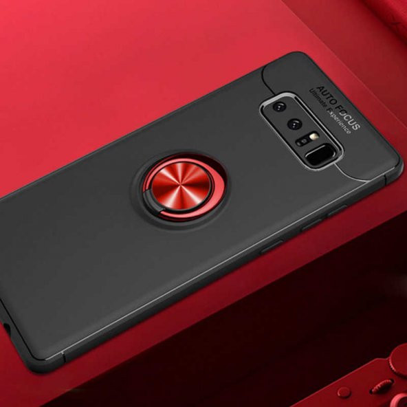 Samsung Galaxy Note 8 Kılıf Ravel Yüzüklü Magnetic Standlı Silikon Kapak - 5