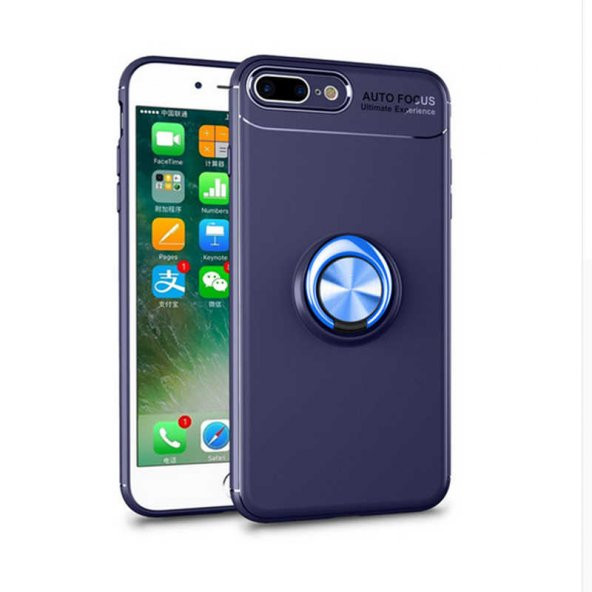 Apple iPhone 8 Plus Kılıf Ravel Yüzüklü Magnetic Standlı Silikon Kapak - 4