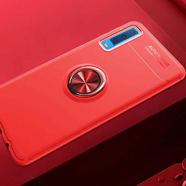 Samsung Galaxy A7 2018 Kılıf Ravel Yüzüklü Magnetic Standlı Silikon Kapak - 3