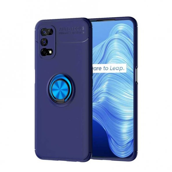 Realme 7 Pro Kılıf Ravel Yüzüklü Magnetic Standlı Silikon Kapak