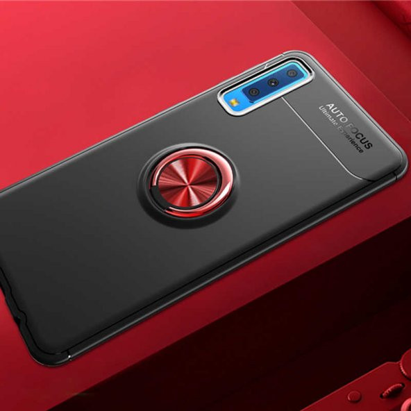 Samsung Galaxy A7 2018 Kılıf Ravel Yüzüklü Magnetic Standlı Silikon Kapak - 5