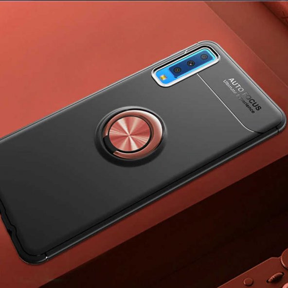 Samsung Galaxy A7 2018 Kılıf Ravel Yüzüklü Magnetic Standlı Silikon Kapak - 6