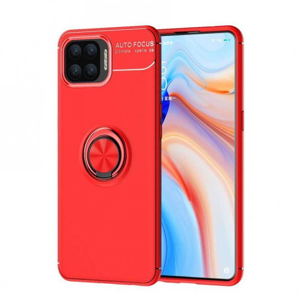 Oppo Reno 4 Lite Kılıf Ravel Yüzüklü Magnetic Standlı Silikon Kapak - 3