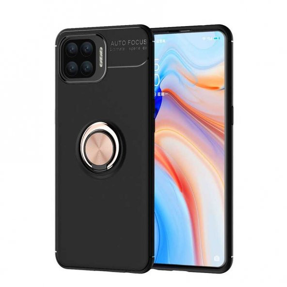 Oppo Reno 4 Lite Kılıf Ravel Yüzüklü Magnetic Standlı Silikon Kapak - 6