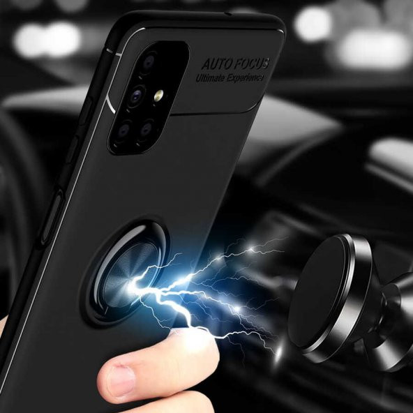 Samsung Galaxy M51 Kılıf Ravel Yüzüklü Magnetic Standlı Silikon Kapak - 8