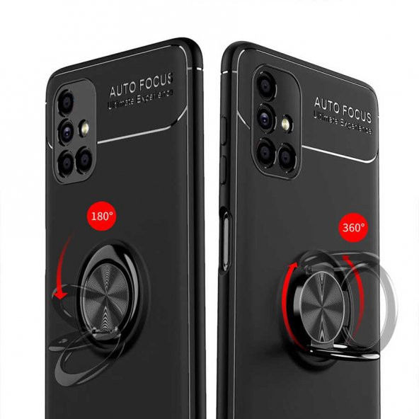 Samsung Galaxy M51 Kılıf Ravel Yüzüklü Magnetic Standlı Silikon Kapak - 10