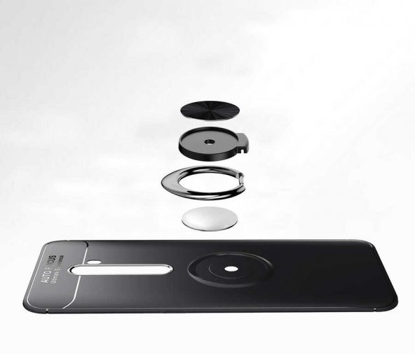 Oppo Reno 2Z Kılıf Ravel Yüzüklü Magnetic Standlı Silikon Kapak - 10