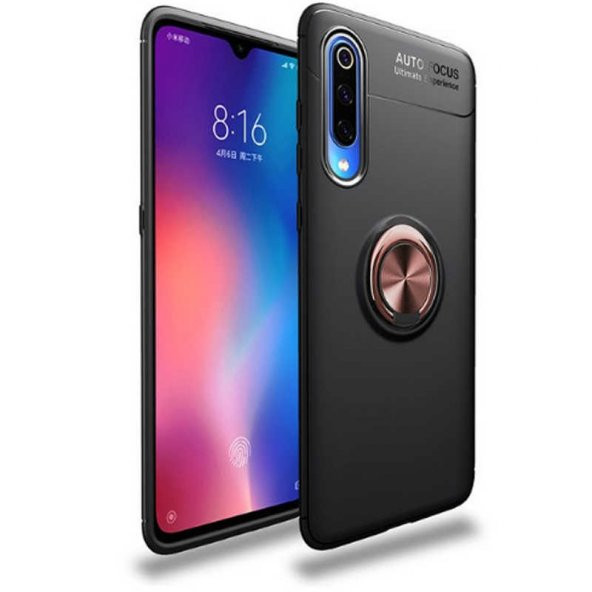 Xiaomi Mi 9 Lite Kılıf Ravel Yüzüklü Magnetic Standlı Silikon Kapak - 6