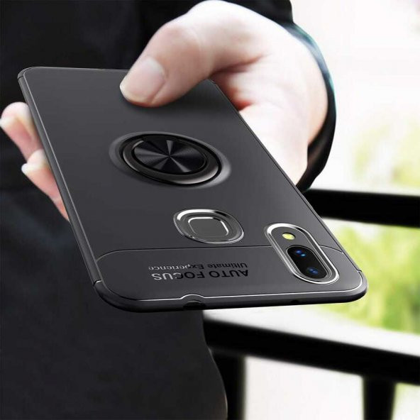 Xiaomi Mi Max 3 Kılıf Ravel Yüzüklü Magnetic Standlı Silikon Kapak - 9