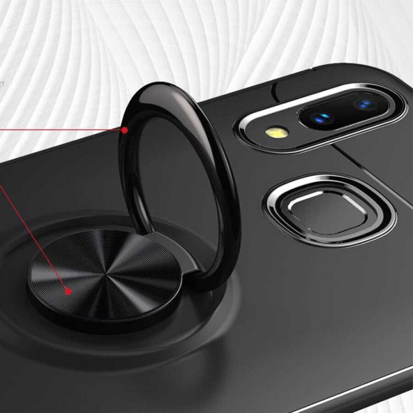 Xiaomi Mi Max 3 Kılıf Ravel Yüzüklü Magnetic Standlı Silikon Kapak - 11