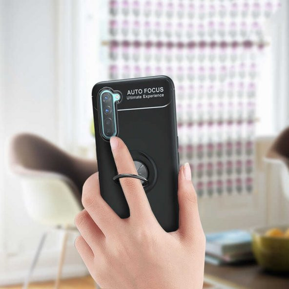 Oppo A91 Kılıf Ravel Yüzüklü Magnetic Standlı Silikon Kapak - 10