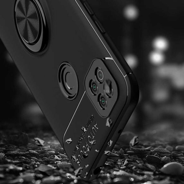Xiaomi Redmi 9C Kılıf Ravel Yüzüklü Magnetic Standlı Silikon Kapak - 8