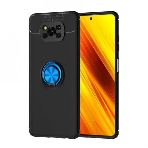 Xiaomi Poco X3 Kılıf Ravel Yüzüklü Antişok Silikon Kapak