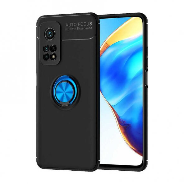Xiaomi Mi 10T 5G Kılıf Ravel Yüzüklü Magnetic Standlı Silikon Kapak
