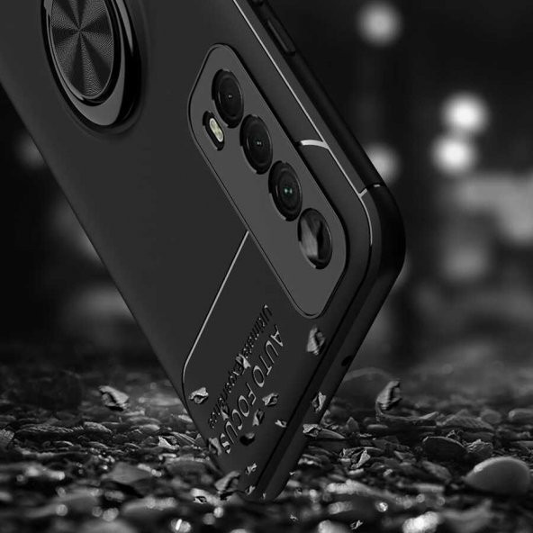 Huawei P Smart 2021 Kılıf Ravel Yüzüklü Magnetic Standlı Silikon Kapak - 6