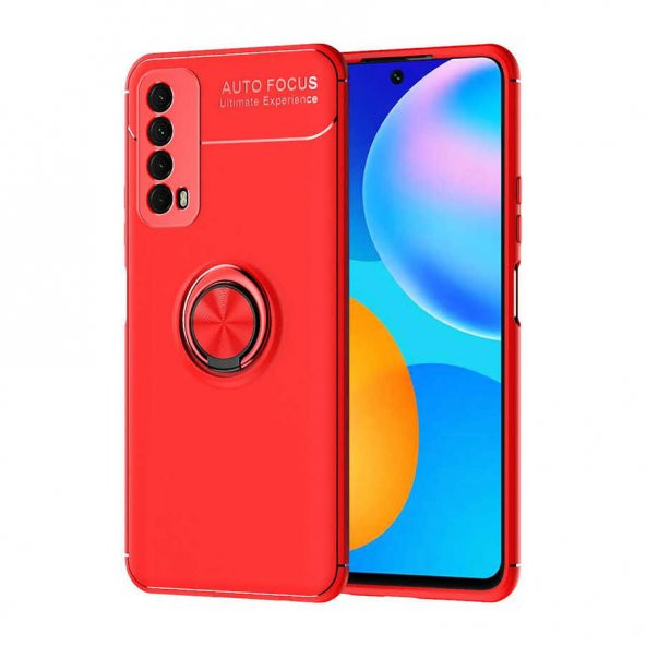 Huawei P Smart 2021 Kılıf Ravel Yüzüklü Magnetic Standlı Silikon Kapak - 9