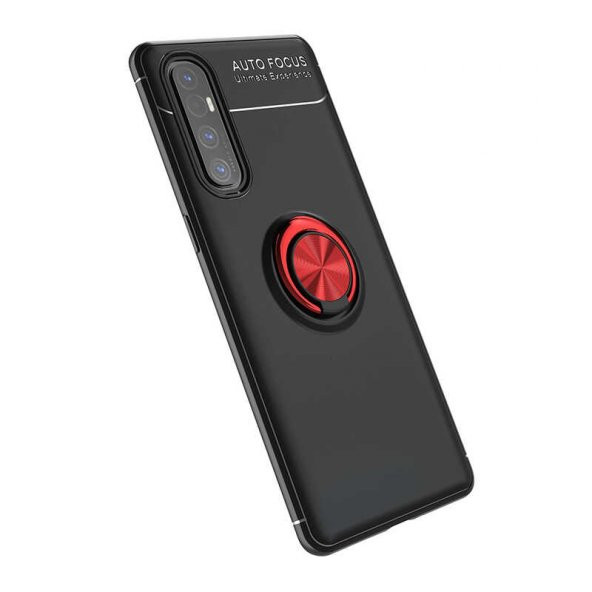 Oppo Reno 3 Pro 5G Kılıf Ravel Yüzüklü Magnetic Standlı Silikon Kapak