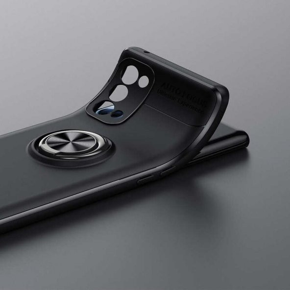 Oppo Reno 5 Pro 5G Kılıf Ravel Yüzüklü Magnetic Standlı Silikon Kapak - 8