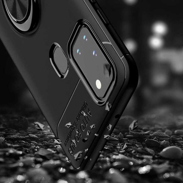 Samsung Galaxy A21S Kılıf Zore Ravel Yüzüklü Antişok Silikon Kapak - 8