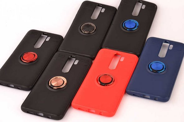 Xiaomi Redmi Note 8 Pro Kılıf Ravel Yüzüklü Magnetic Standlı Silikon Kapak - 5