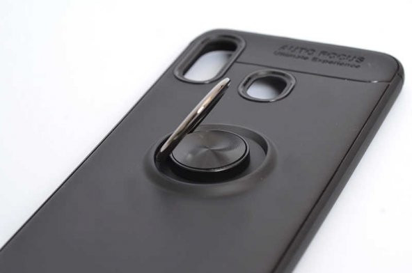 Samsung Galaxy A20 Kılıf Ravel Yüzüklü Magnetic Standlı Silikon Kapak - 3