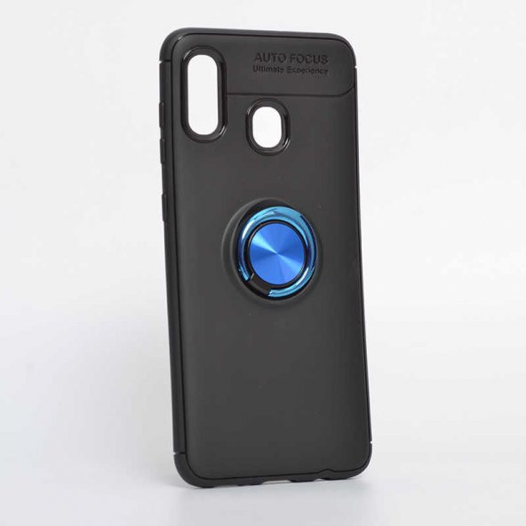 Samsung Galaxy A20 Kılıf Ravel Yüzüklü Magnetic Standlı Silikon Kapak - 12