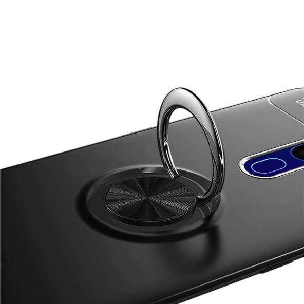 Oppo A5 2020 Kılıf Ravel Yüzüklü Magnetic Standlı Silikon Kapak - Resim 4