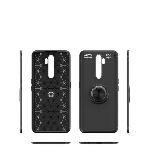 Oppo A5 2020 Kılıf Ravel Yüzüklü Magnetic Standlı Silikon Kapak - Resim 11