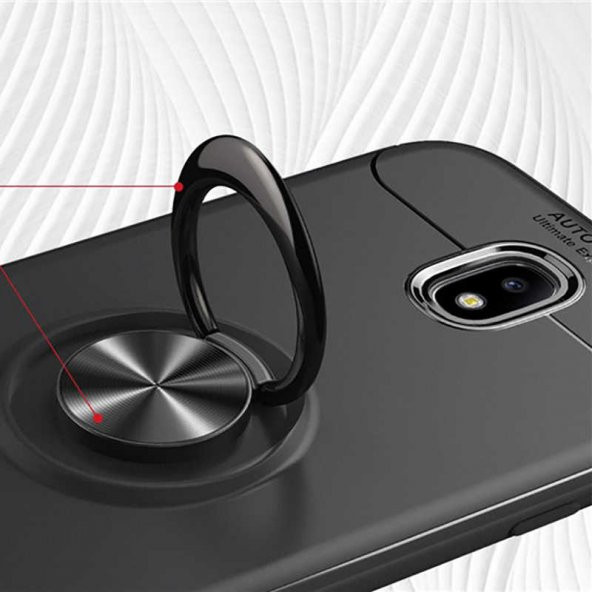 Xiaomi Redmi 8A Kılıf Ravel Yüzüklü Magnetic Standlı Silikon Kapak - 3