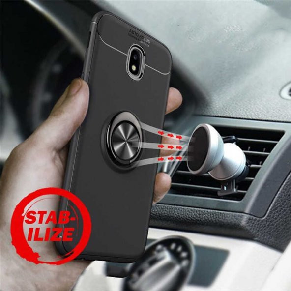 Xiaomi Redmi 8A Kılıf Ravel Yüzüklü Magnetic Standlı Silikon Kapak - 4