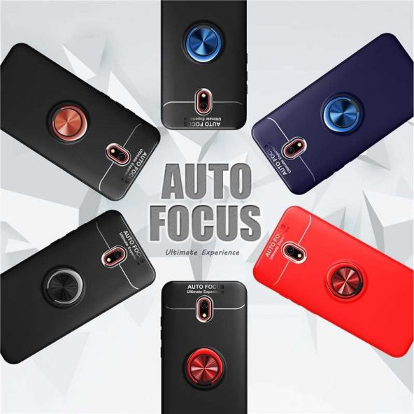 Xiaomi Redmi 8A Kılıf Ravel Yüzüklü Magnetic Standlı Silikon Kapak - 7