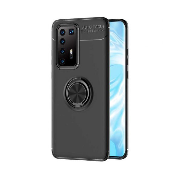 Huawei P40 Pro Kılıf Ravel Yüzüklü Magnetic Standlı Silikon Kapak