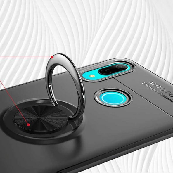 Huawei Y6 2019 Kılıf Ravel Yüzüklü Magnetic Standlı Silikon Kapak - 4