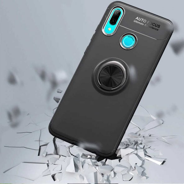 Huawei Y6 2019 Kılıf Ravel Yüzüklü Magnetic Standlı Silikon Kapak - 9