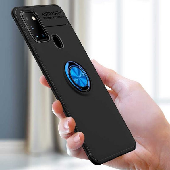Samsung Galaxy M31 Kılıf Ravel Yüzüklü Magnetic Standlı Silikon Kapak - 9