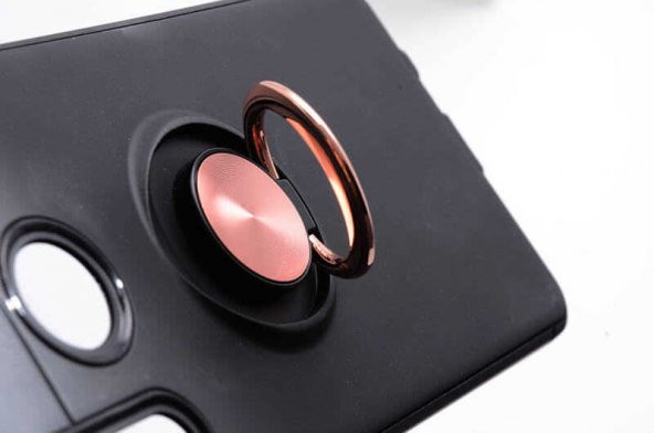 Huawei P30 Lite Kılıf Ravel Yüzüklü Magnetic Standlı Silikon Kapak - 2