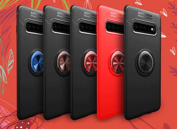 Samsung Galaxy S10 Plus Kılıf Ravel Yüzüklü Magnetic Standlı Silikon Kapak - 2