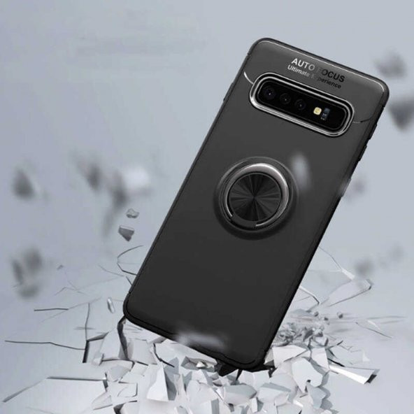 Samsung Galaxy S10 Plus Kılıf Ravel Yüzüklü Magnetic Standlı Silikon Kapak - 4