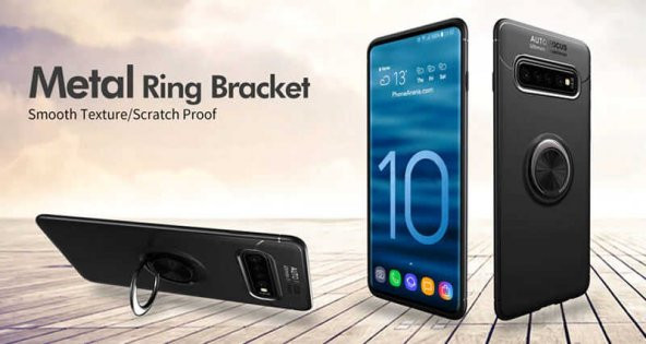 Samsung Galaxy S10 Plus Kılıf Ravel Yüzüklü Magnetic Standlı Silikon Kapak - 11