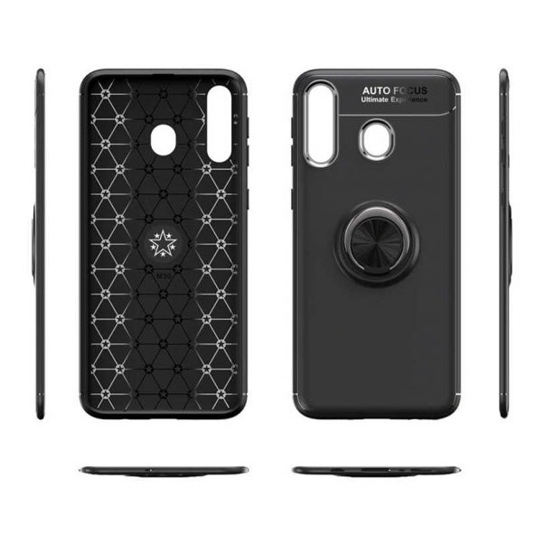 Samsung Galaxy A20S Kılıf Ravel Yüzüklü Magnetic Standlı Silikon Kapak - 4