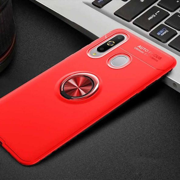 Samsung Galaxy A20S Kılıf Ravel Yüzüklü Magnetic Standlı Silikon Kapak - 9