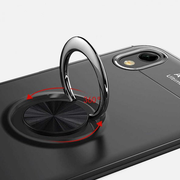 Huawei Y5 2019 Kılıf Ravel Yüzüklü Magnetic Standlı Silikon Kapak - 8