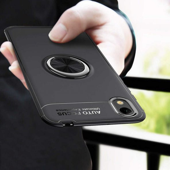 Huawei Y5 2019 Kılıf Ravel Yüzüklü Magnetic Standlı Silikon Kapak - 9