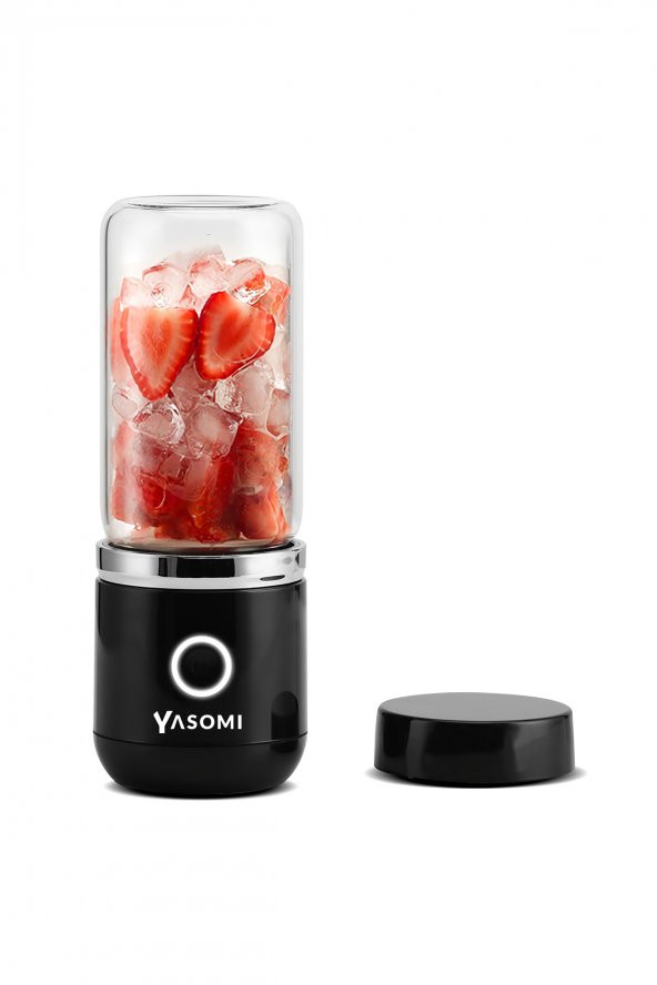 Yasomi Taşınabilir Kablosuz Şarjlı Cam Smoothie El Blenderi Siyah (Yasomi Türkiye Garantili) - 3